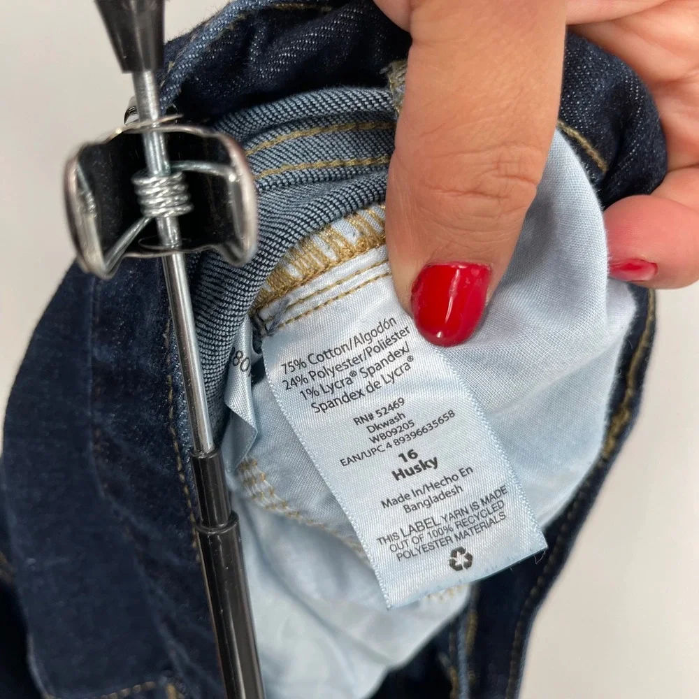 Wonder Nation Slim 16 Husky‎ Jeans Dark Wash Denim Pants Kid's Clothing